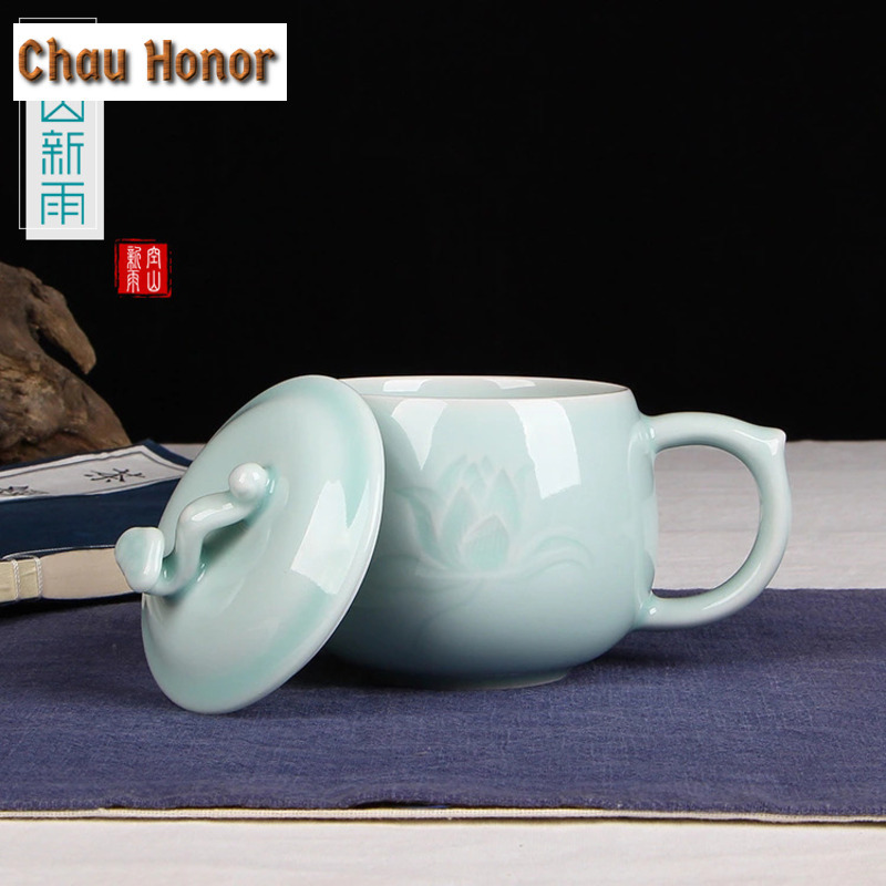 350ml Longquan Celadon Lotus C - Celadon Ceramic Cup ulasan dan harga