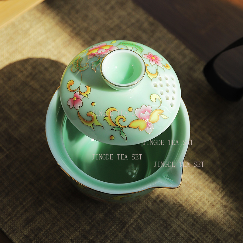 Celadon one pot two cups trave - Celadon Ceramic Cup ulasan dan harga