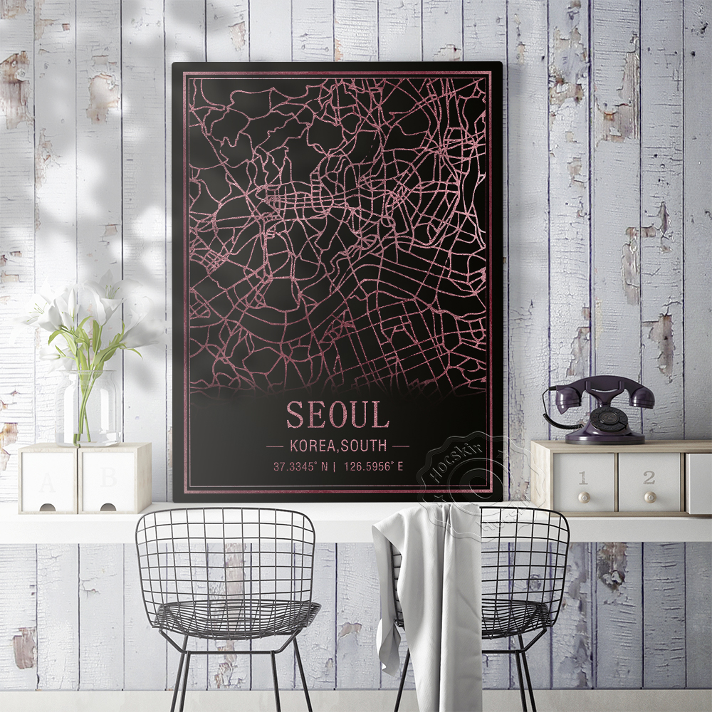 Seoul Korea South Map Art Post - South Korea Lifestyle ulasan dan harga