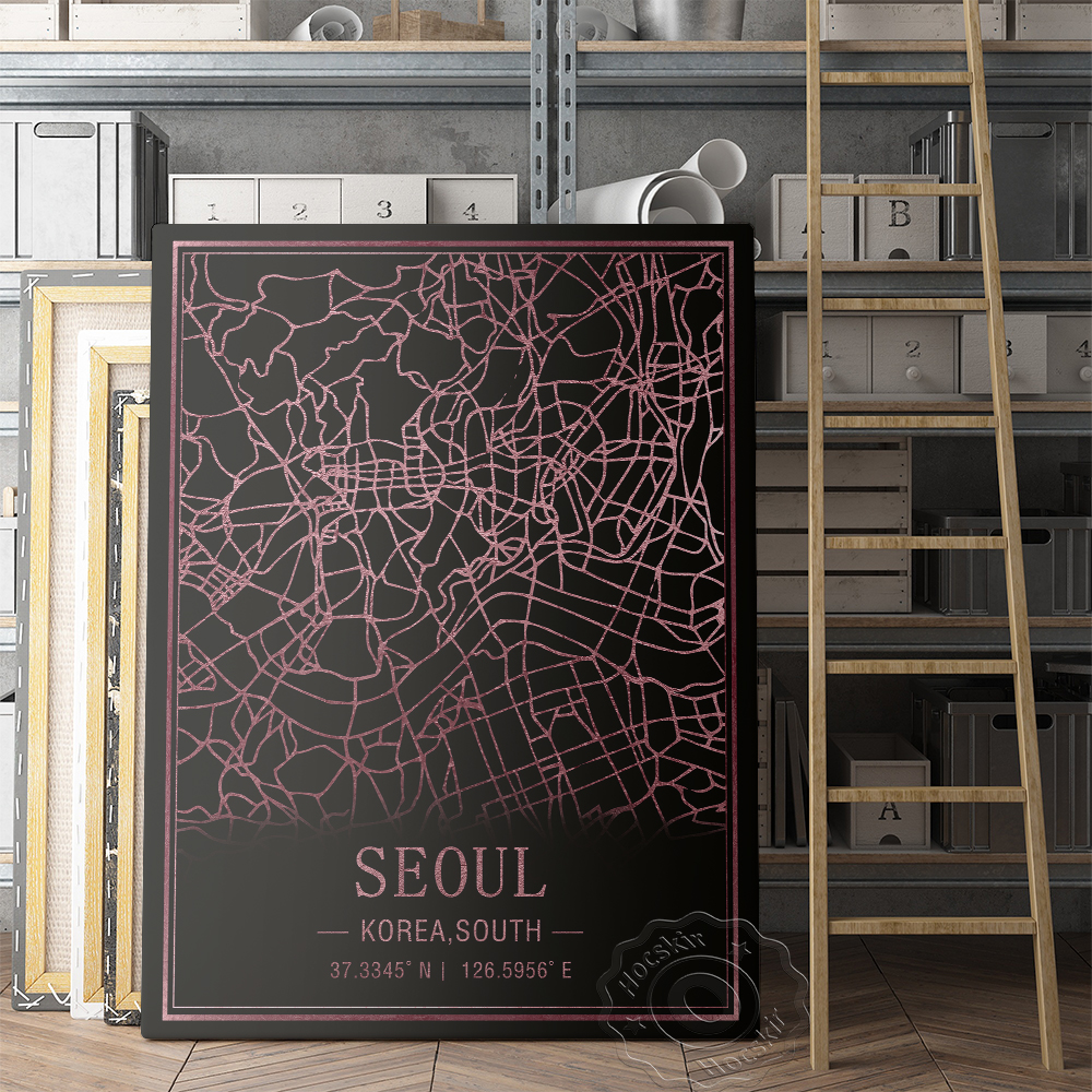 Seoul Korea South Map Art Post - South Korea Lifestyle ulasan dan harga