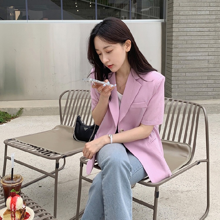 Women's Short Sleeve Suit Jack - Lifestyle In Korean ulasan dan harga