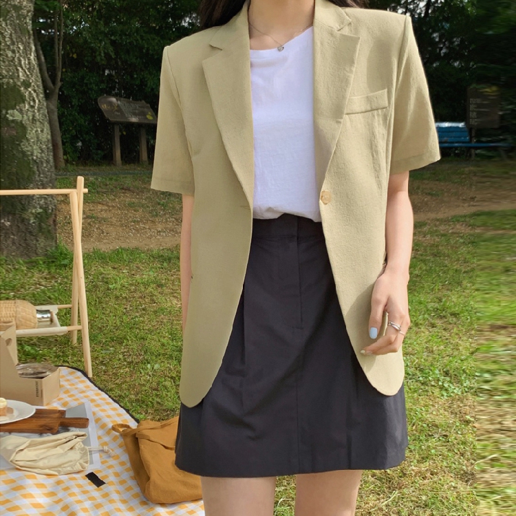 Women's Short Sleeve Suit Jack - Lifestyle In Korean ulasan dan harga
